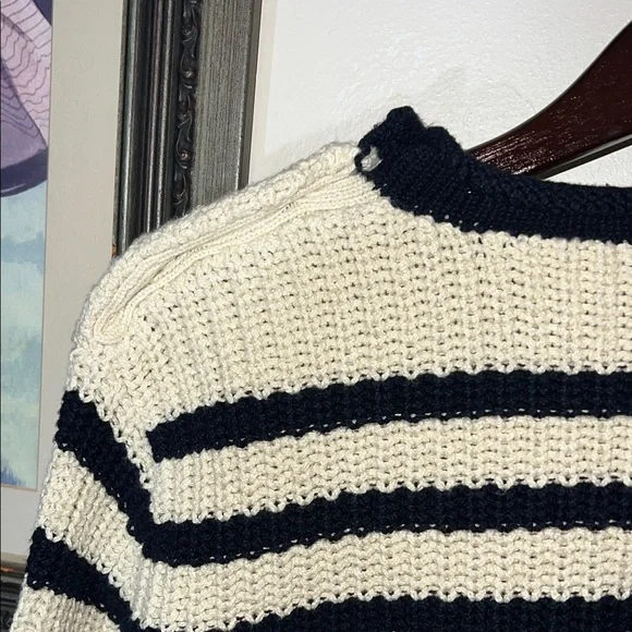 Polo by Ralph Lauren Women's Navy and Ivory Striped Sweater - Picture 8 of 8